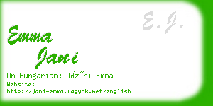 emma jani business card